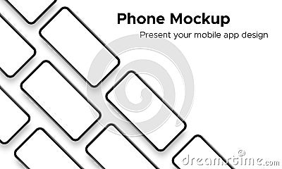 Mobile App Design Smartphone Mockup With Space for Text Vector Illustration